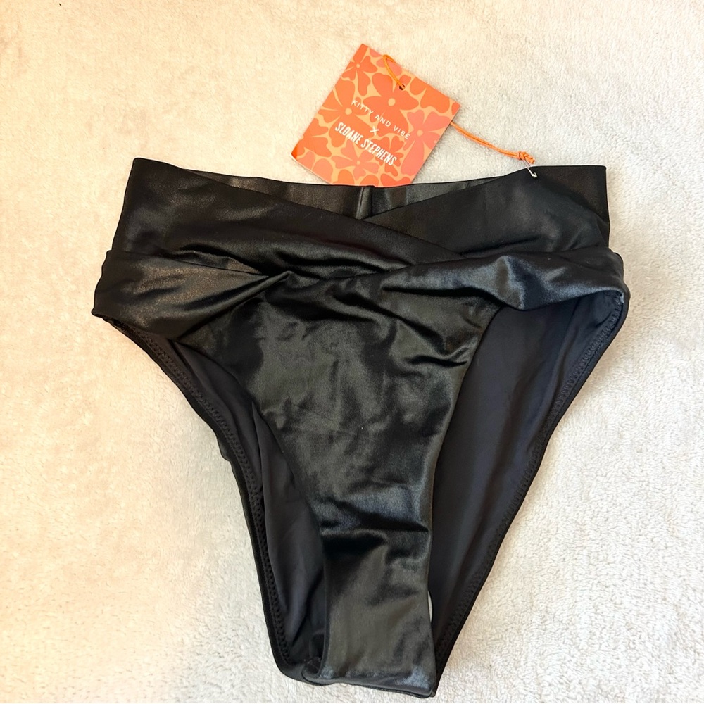 NWT Kitty and Vibe x Sloane Stephens Bikini Bottom Black Size S1
